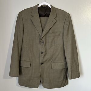 Henry Grethel 42R 36x31 Green Plaid Wool Blend Mens Sport Coat Jacket Pants Suit